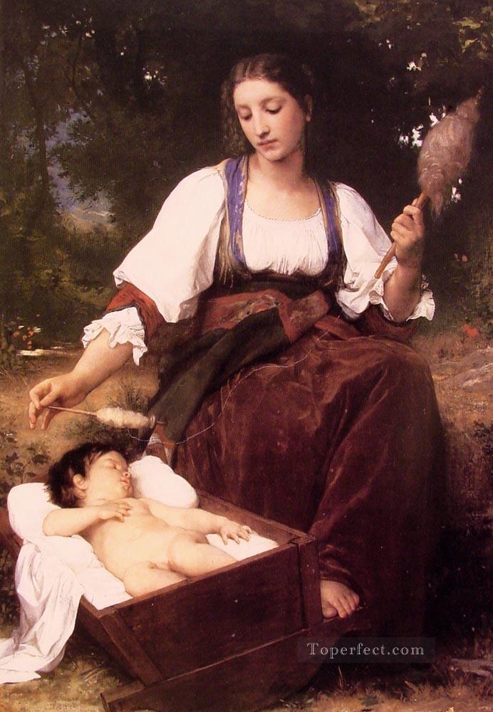 Berceuse Realismo William Adolphe Bouguereau Pintura al óleo